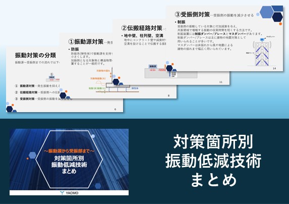 対策箇所別振動低減技術まとめ